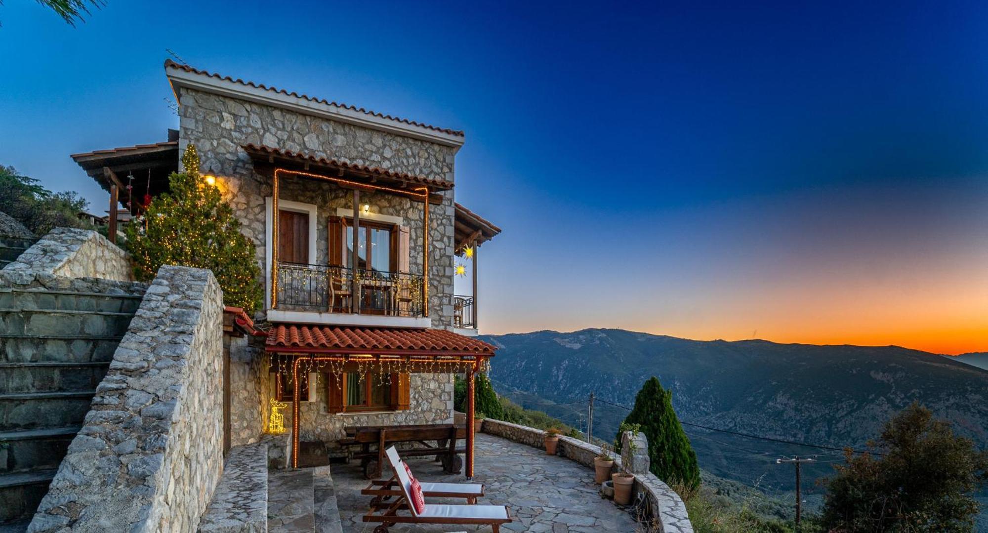 Rock Dandy Deluxe Chalet In Arachova - Delphi, Sauna, Prv Parking, Amazing View Extérieur photo