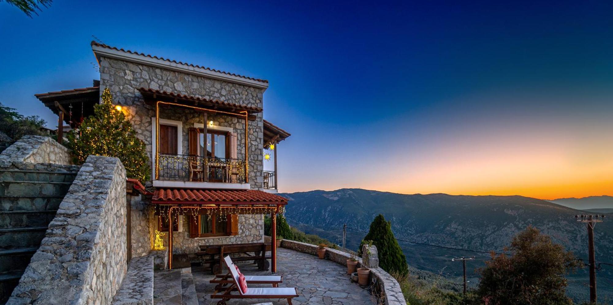 Rock Dandy Deluxe Chalet In Arachova - Delphi, Sauna, Prv Parking, Amazing View Extérieur photo