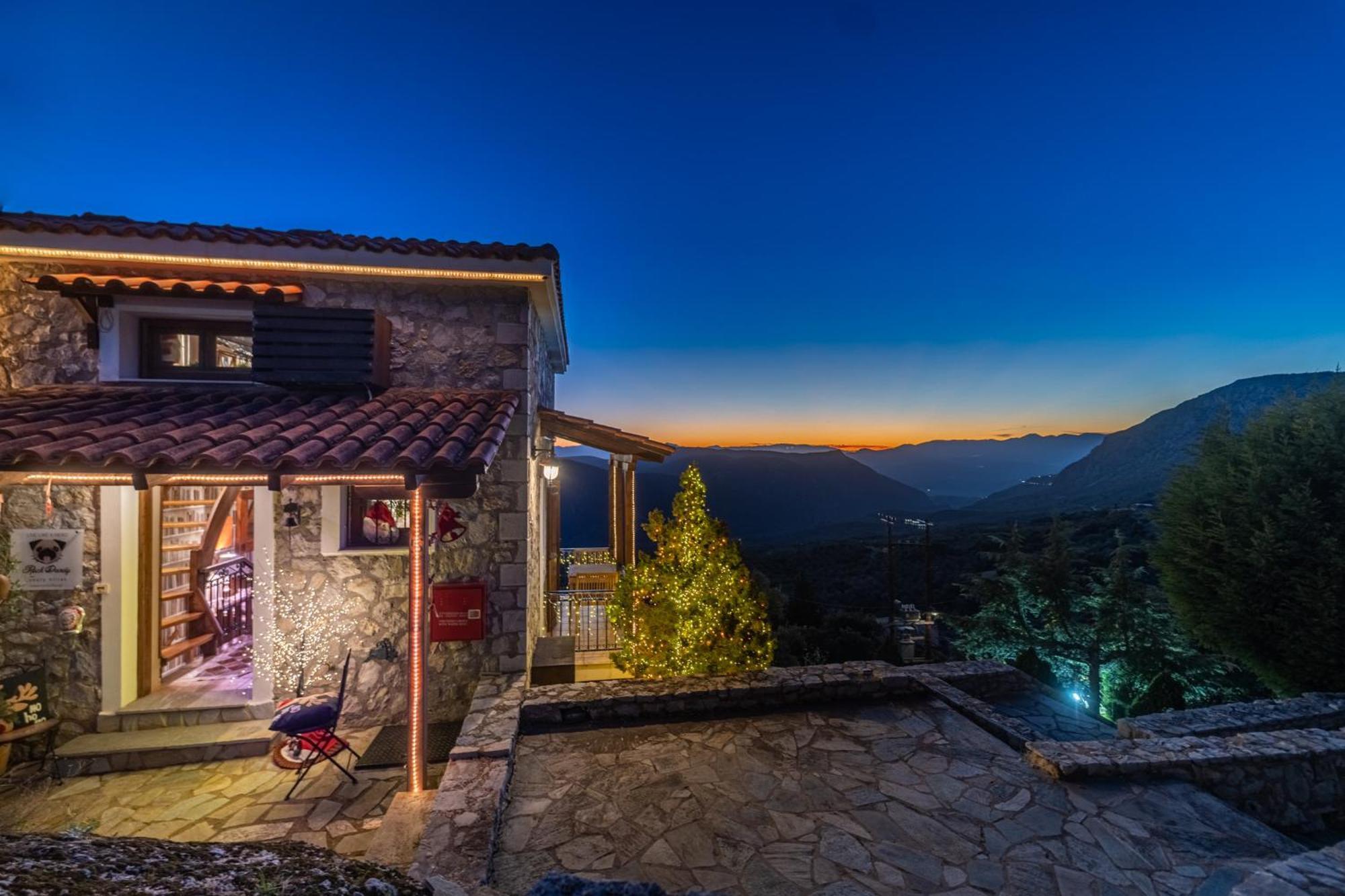 Rock Dandy Deluxe Chalet In Arachova - Delphi, Sauna, Prv Parking, Amazing View Extérieur photo